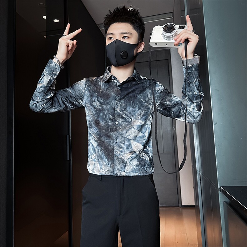店主风英伦衬衫男印花提花社会小伙高档面料301C-CS10-特P60控89,男装衬衫,星座301C（原B323）
