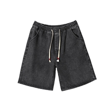 夏季港风牛仔短裤男韩版ins宽松直筒五分裤休闲中裤N05226-P38，男装牛仔裤，星座308B-1
