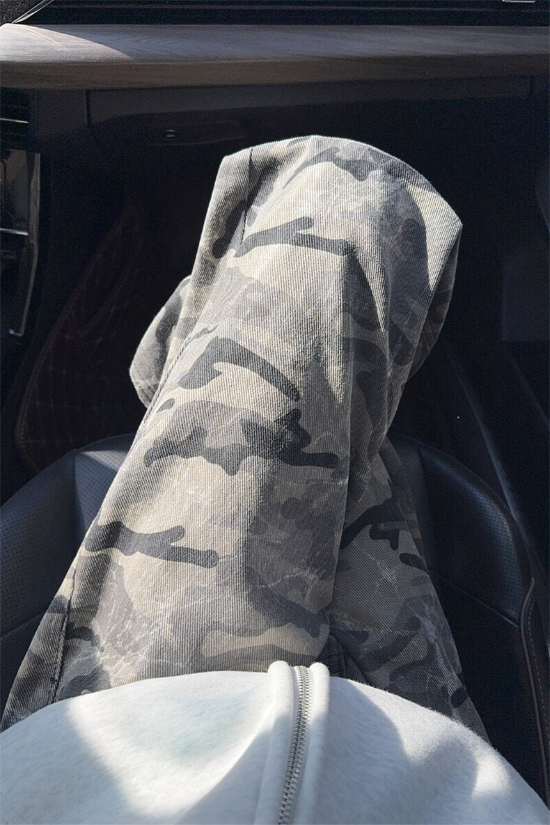 B221美式ins高街暗黑宽松直筒迷彩牛仔裤LK24404-特P45控78,男装牛仔裤,电商B221