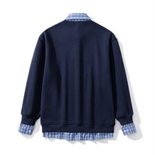 可二开衬衫领卫衣男:表面棉底部聚酯纤维78010P58控88，男装衬衫，星座227-7