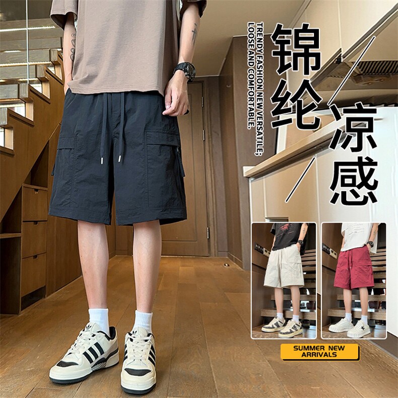 抖音品质新款宽松直筒工装百搭薄款五分裤A146-GY523特p30量大优,男装牛仔裤,HDA146