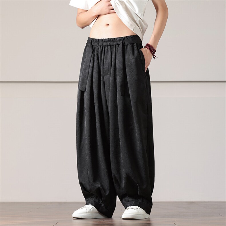 2025春夏新款风提花休闲裤男士宽松大码阔腿哈伦裤K2509-P75,男装休闲裤,电商A008