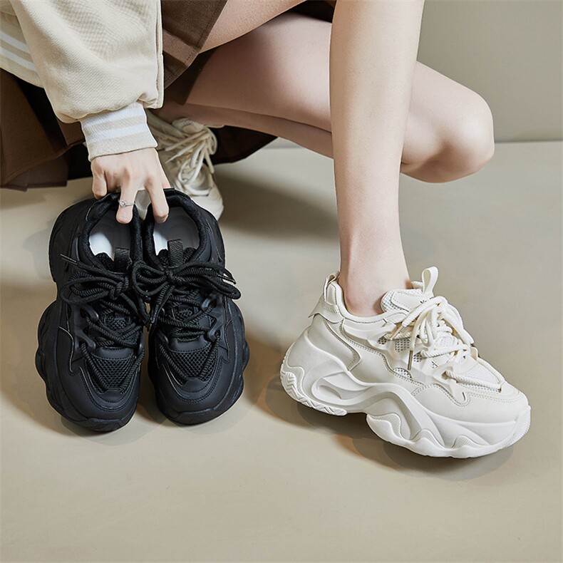 韩版新款老爹鞋女2024春季学生运动跑步鞋休闲厚底增高鞋,女鞋休闲鞋,电商A223
