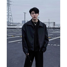 网图斌子PU皮夹克痞帅休闲短款皮外套上衣J2603-P75，男装夹克，星座1213