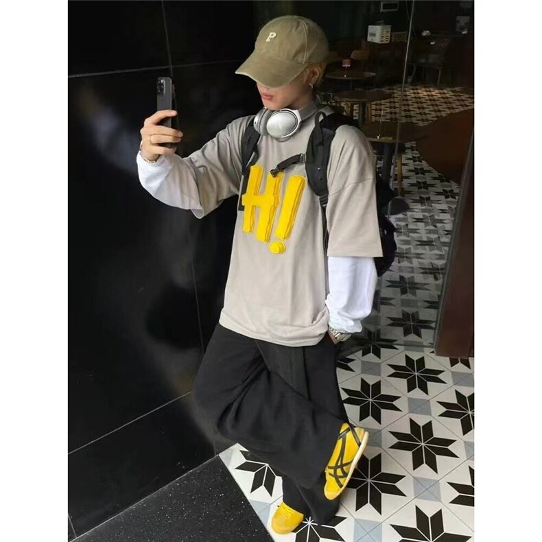 【有货】DT1019-特批40美式潮牌情侣短袖T恤男夏重磅痞帅五分袖,男装T恤,星座603-2