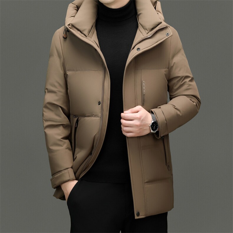 【高充绒】冬季时尚加厚羽绒服男中长款连帽保暖外套男士高端大码,男装羽绒服,电商B212（原钱塘6029）