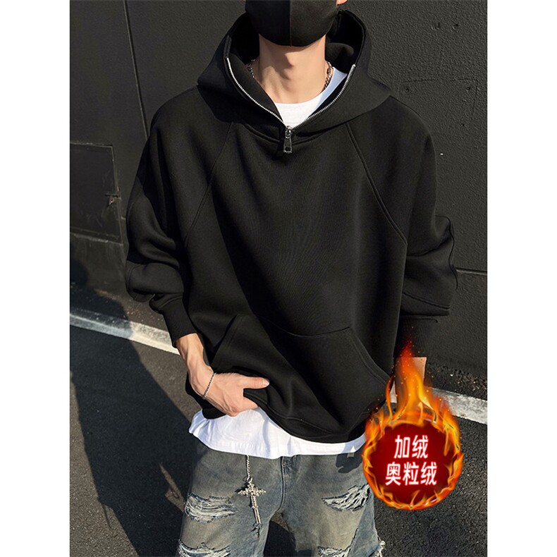 加绒奥粒绒拉链重磅500克结构板连帽卫衣撞色外套 RH5314JR-P63图片