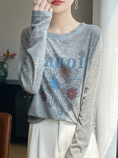 2025秋冬百搭时尚简约太阳花针织长袖，女装针织衫/毛衣，羊特美羊绒
