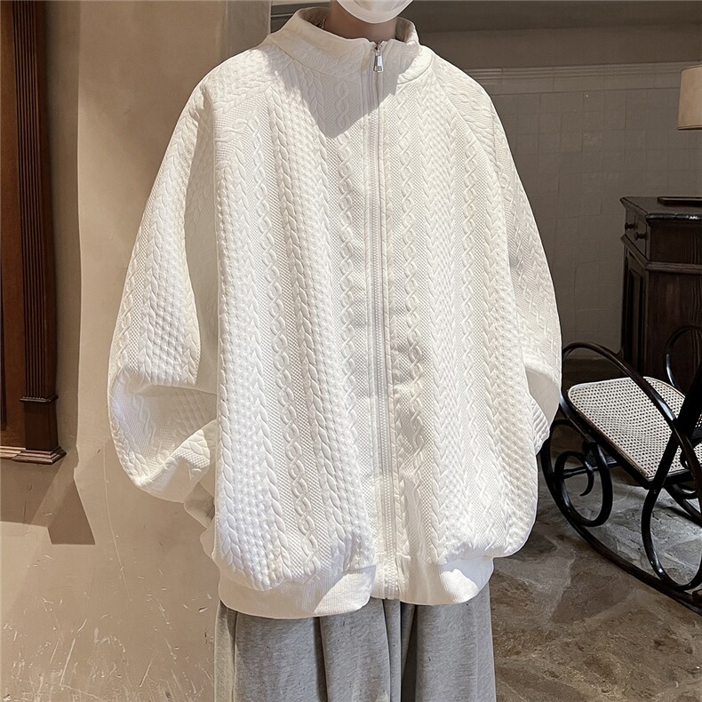 港风菱形麻花辫花纹面料夹克男成分：聚酯纤维JK77086P65控88，男装夹克，星座227-7