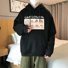 港风冬装加绒趣味小新印花情侣宽松卫衣外套男潮A181，男装卫衣，星座910A