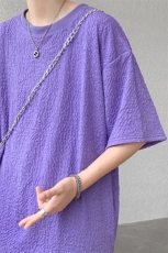 8XL-M特大码短T恤泡泡袖肌理感冰丝短袖衬衫上衣五分袖DX322P25，男装T恤，电商D206-1