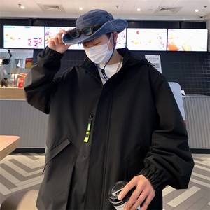新款连帽冲锋衣夹克男港风潮流宽松休闲外套JK2306-P68