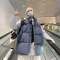 棉马甲男秋冬韩版潮保暖加厚无袖背心港风立领棉服外套MJ222P52，男装背心/马甲，星座1013-5