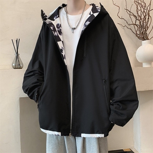 JK177/P70春装个性印花两面服夹克男学生休闲潮外套上衣两面穿图片