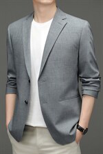 BZ82375钱塘2020-2春秋季新款中青年男士薄款纯色休闲西服P145，男装西服，钱塘207-2