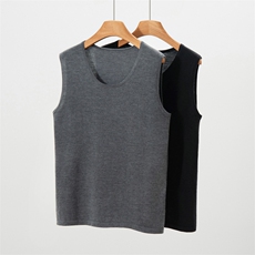 2025年秋季圆领背心时尚通勤休闲百搭，男装背心/马甲，朝思纯山羊绒