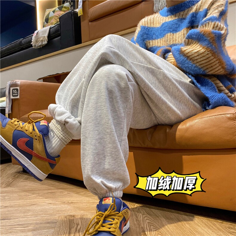 港风冬加绒ISN百搭束脚休闲裤宽松卫裤B315-K23454JR-p55控68,男装休闲裤,电商B315