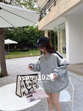 拼色印花立领开衫，其它，妤沫 Yumo