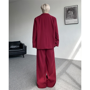 潮流休闲西装外套高级痞帅宽松韩版自带垫肩西服外套可整套搭配图片