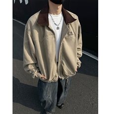 洗水新春季拼接翻领飞行服外套男女水洗宽松高街百搭夹克3557/P90，男装夹克，星座506