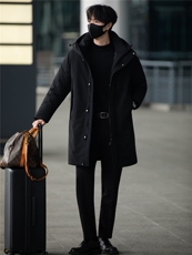 鹅绒服标50街拍男士中长款连帽鹅绒羽绒服保暖外套8629-P325，男装羽绒服，电商B328