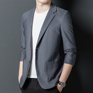新款春秋季单件西服男休闲时尚中年男士西装春装单西外套薄款,成品西装搭配图片