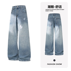 B221美式ins高街暗黑刺绣修身微喇牛仔裤LK25606-特P45控78，男装牛仔裤，电商B221