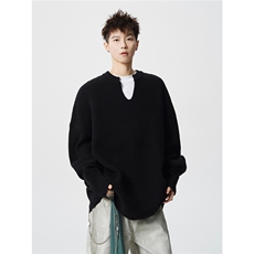 现货MY60414-P68特大码纯色高品质情侣毛衣外套，男装针织衫/毛衣，电商D232