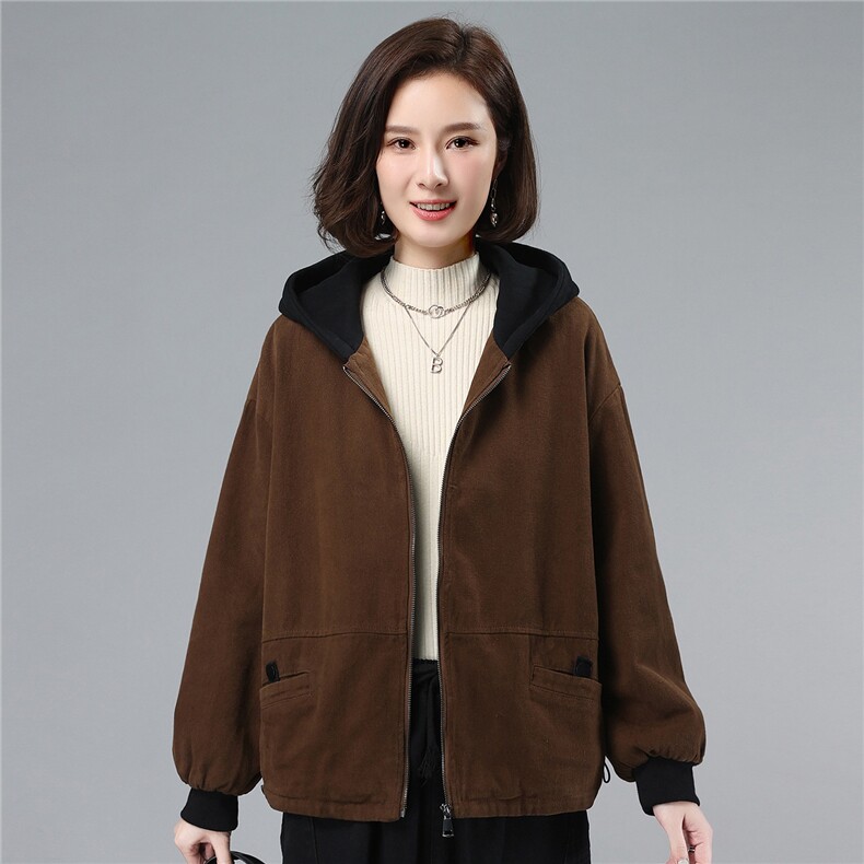 叶笙衣82539撞色加绒加厚外套，女装棉衣/棉服，叶笙衣