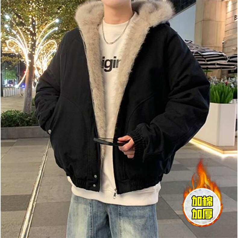 现货高品质美式高街冬季重磅硬挺短款座山雕毛领棉衣男女加厚外套，男装棉衣，电商A486