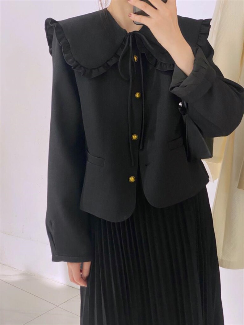 可脱卸娃娃领小香外套，其它，驿谷