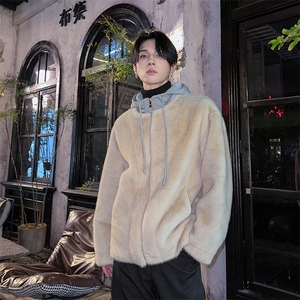 高级感水貂毛外套冬季男士保暖皮毛一体棉衣毛绒棉服衣服MY816图片