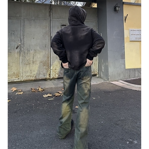 美式ins高街hiphop微喇重工艺水洗复古蓝牛仔裤货号K2322-1P60图片