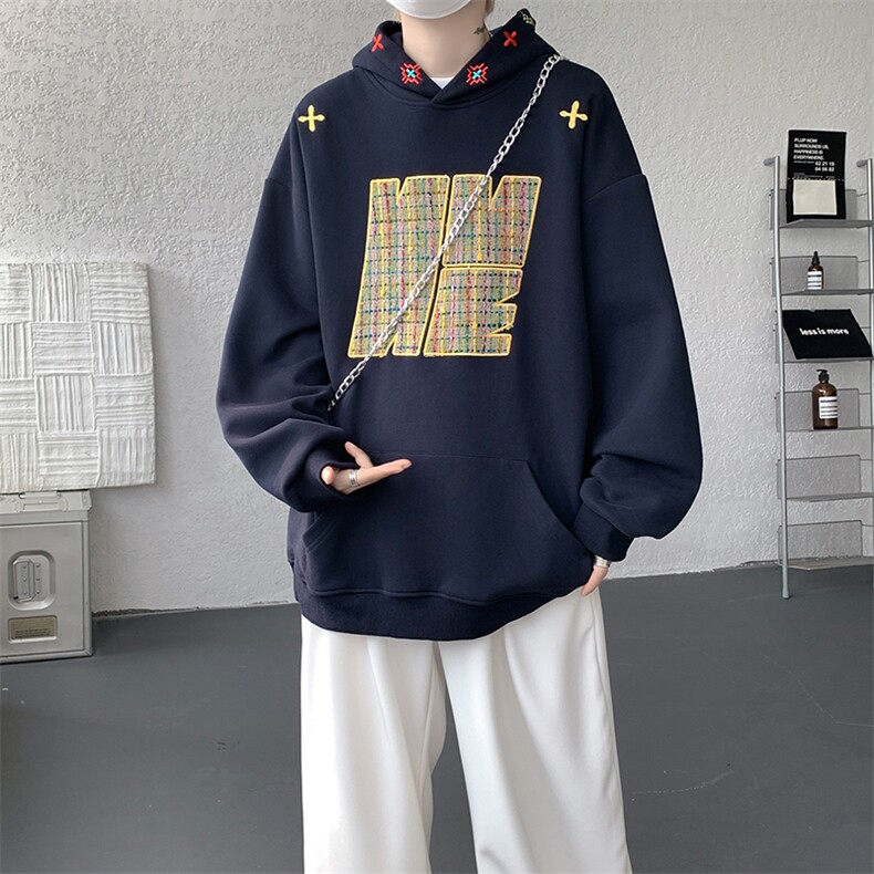 8XL-M美式复古小香风卫衣宽松连帽重磅外套刺绣加大码WY9109/P65,女装短外套,电商B238