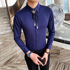 送配饰2021春夏新款夜店DJ衬衫男士长袖发型师衬衣A470-CS25，男装衬衫，电商A207