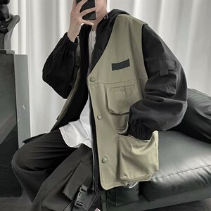 工装连帽外套男韩版春秋假两件上衣痞帅宽松百搭机能夹克wt08-p70,男装夹克,星座1008-2