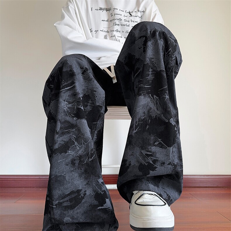 秋季新款潮流花色扎染宽松百搭休闲脏脏裤B315-K132-特p35控68,男装休闲裤,电商B315