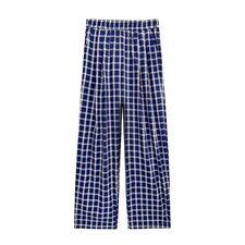 美式高街潮牌男女泡泡格子休闲裤直筒宽松慵懒显瘦阔腿休闲长裤子，男装休闲裤，电商A443