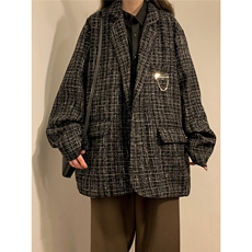 小香风中性风黄底西装女西服男大码西服女外套女XF8746P95控128，男装西服套装，星座227-7