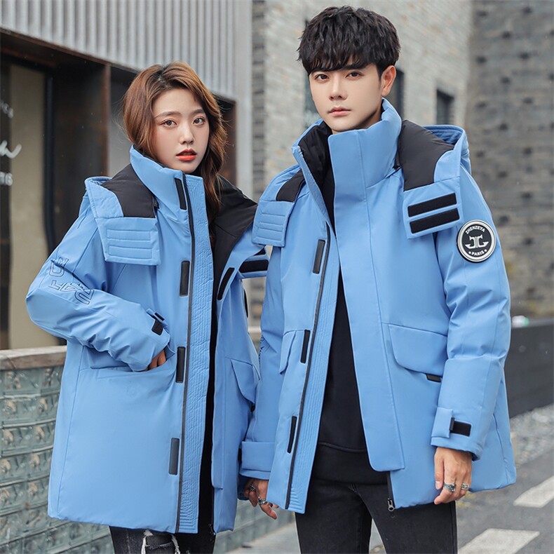 冬装大工装男白鸭绒羽绒服中长款加厚外套班服团服218-P120，男装羽绒服，星座1602B（原101B-1）