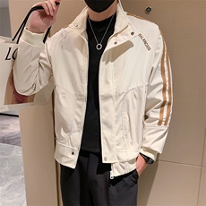 立领拼接工装条纹设计夹克男春秋季潮流上衣休闲百搭外套JK02-P95，男装夹克，电商D323（原B261）