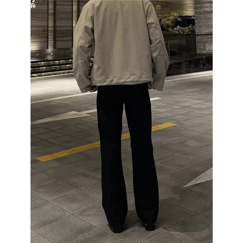 cleanfit毛呢柳叶弯刀西裤男美式高街vibe微喇裤子显瘦直筒休闲裤,男装西裤,星座506A