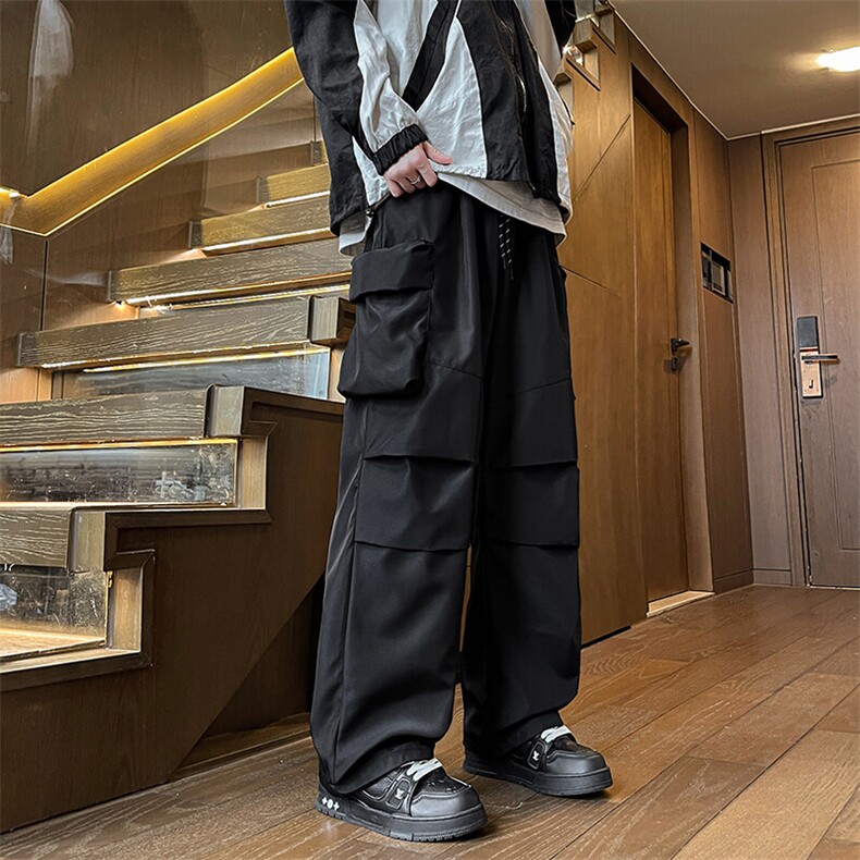 8XL-M春季伞兵冲锋裤男款大码户外机能刺绣登山裤直筒阔腿裤KZ020,男装休闲裤,电商B312
