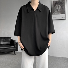 M-8XLv领冰丝短袖Polo衫特大码宽松凉感半袖翻领T恤衫DX1202/P30，男装T恤，电商B238