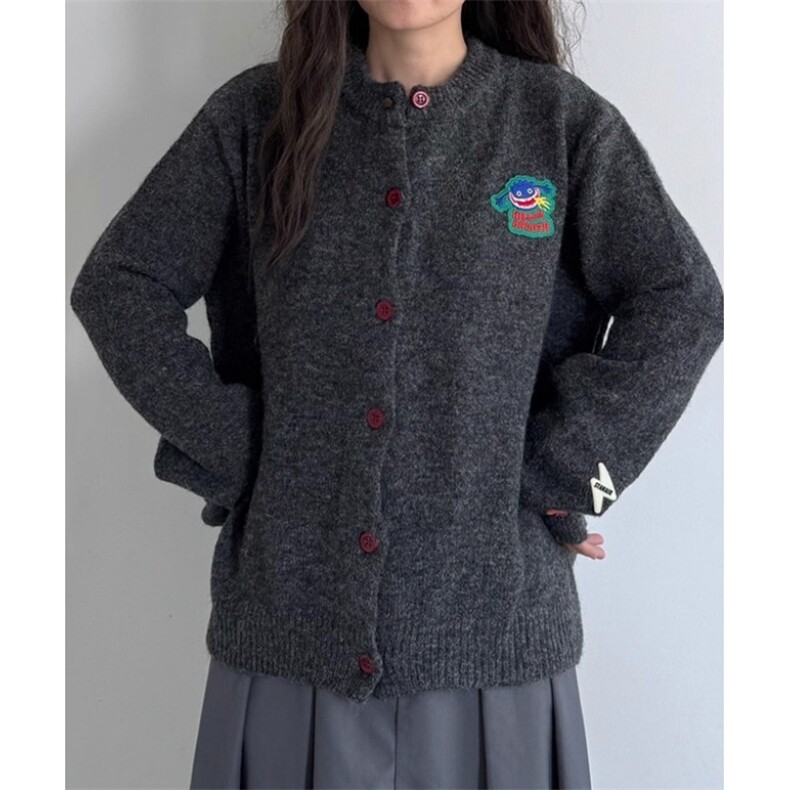 秋冬穿搭纽扣复古卡通刺绣圆领长袖针织开衫男女毛衣外套MY9577，男装针织衫/毛衣，星座1116A（原606A-3）
