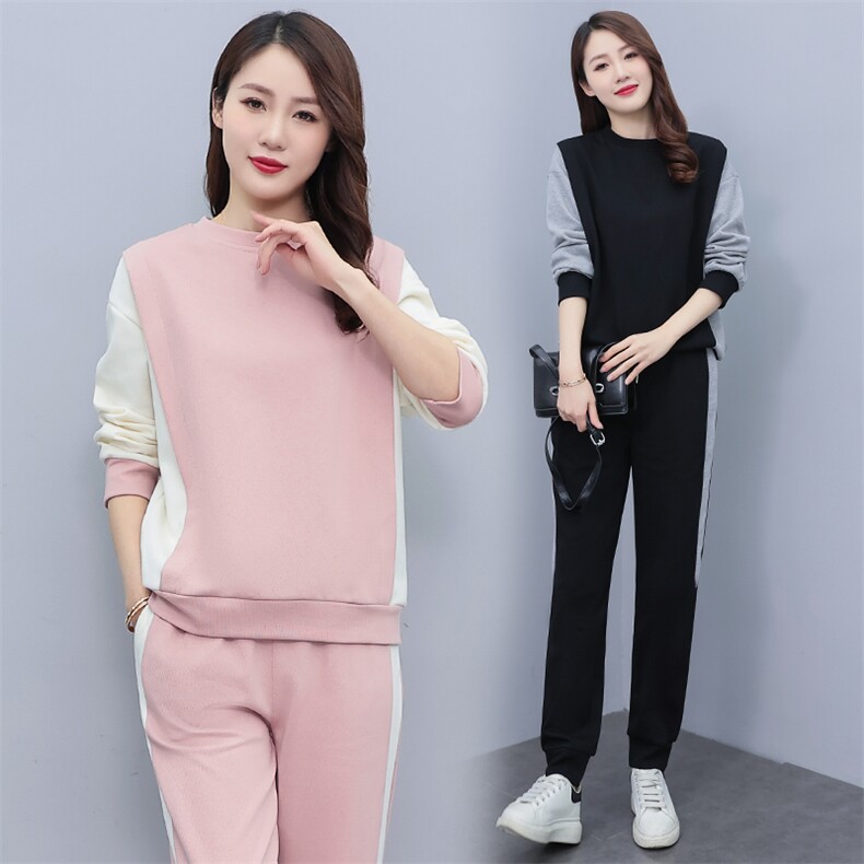2023秋款时尚休闲运动套装女宽松显瘦两件套,女装运动套装,凯瑟曼