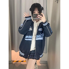 复古玉桂狗机车冲锋服男女秋冬新款设计百搭宽松显瘦外套W1818，男装夹克，星座1116A（原606A-3）