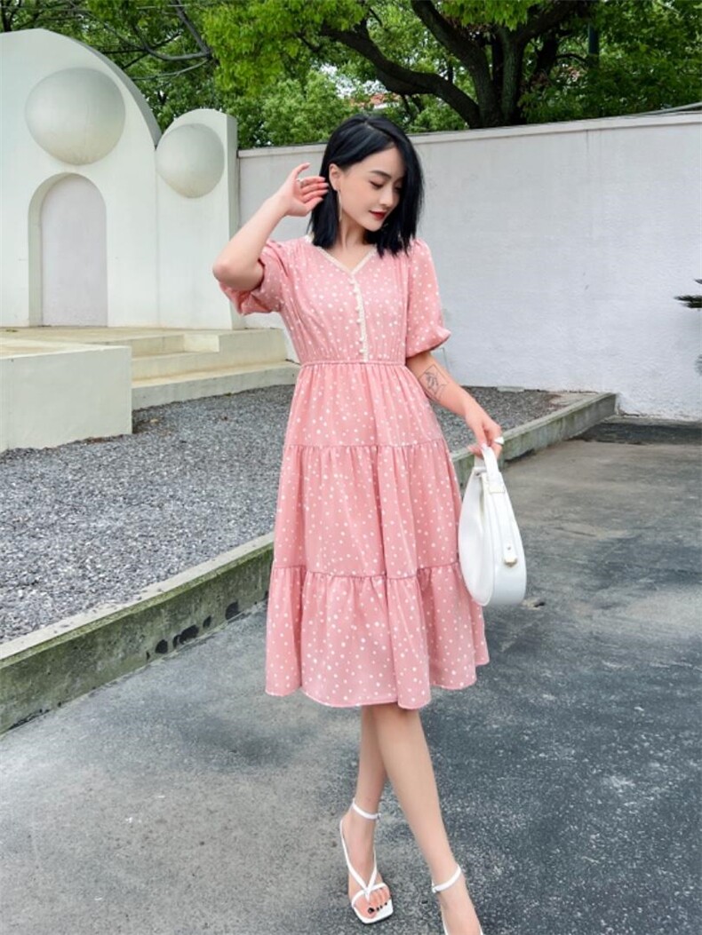 波点连衣裙，女装连衣裙，天使公主