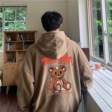 加绒新款港风宽松连帽套头卫衣X5670-常规P70控88-加绒P80控98，男装卫衣，电商A061-1