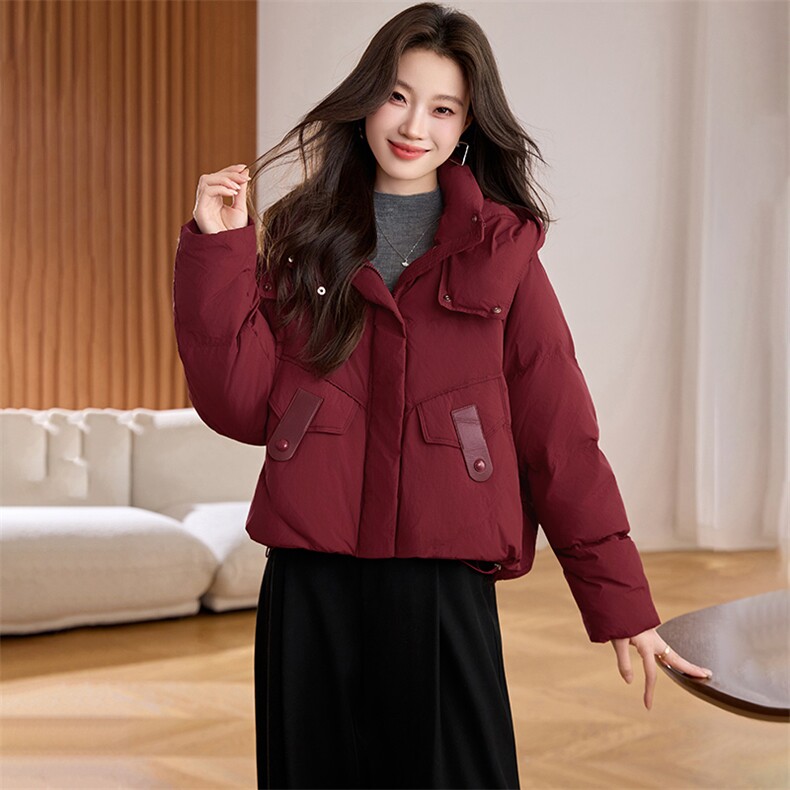 2025冬季新款简约时尚连帽羽绒服,女装羽绒服,阿丹